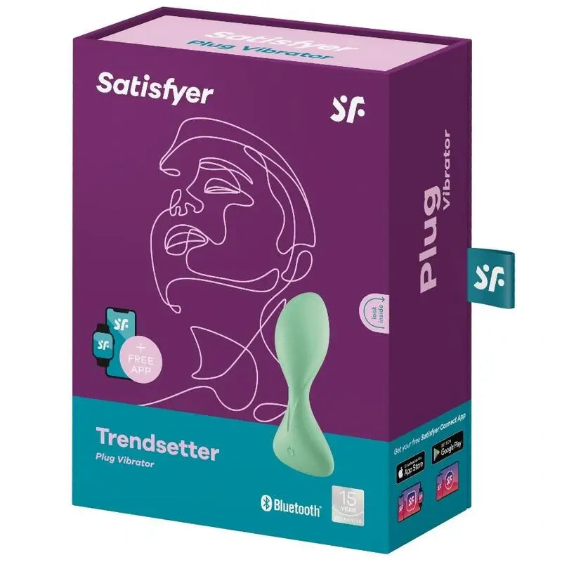 Satisfyer Connect Trendsetter Vibrating Plug App - Verde