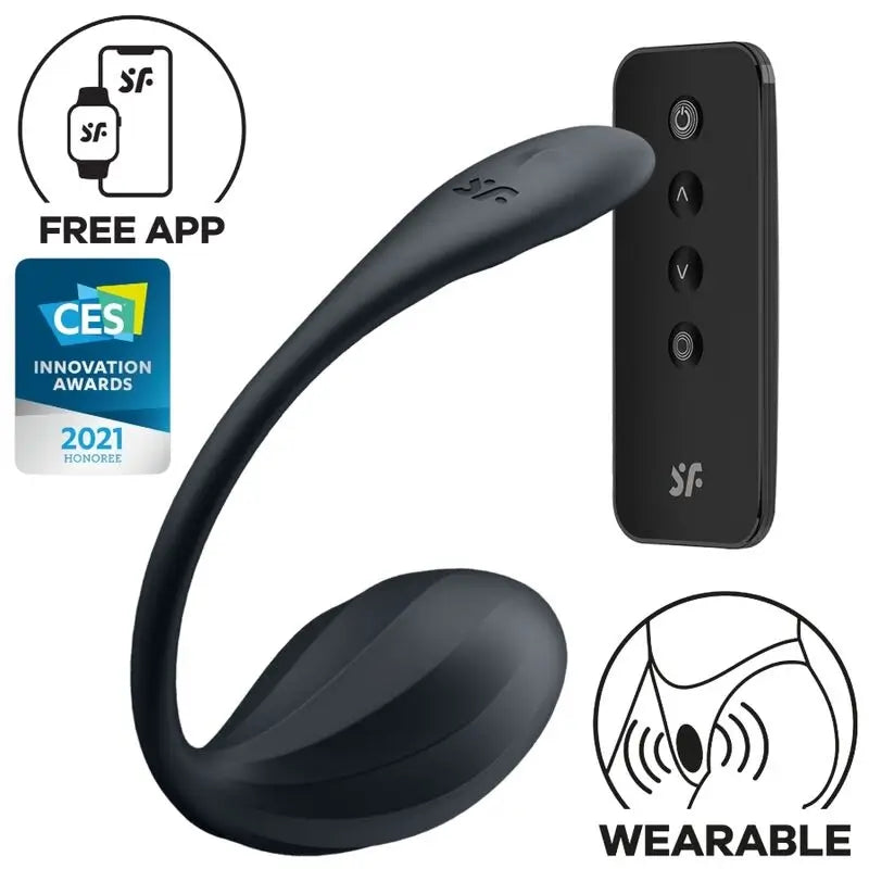 Satisfyer Estimulador do Ponto G com Pétalas Nervuradas Controlo Remoto Preto Aplicação Gratuita