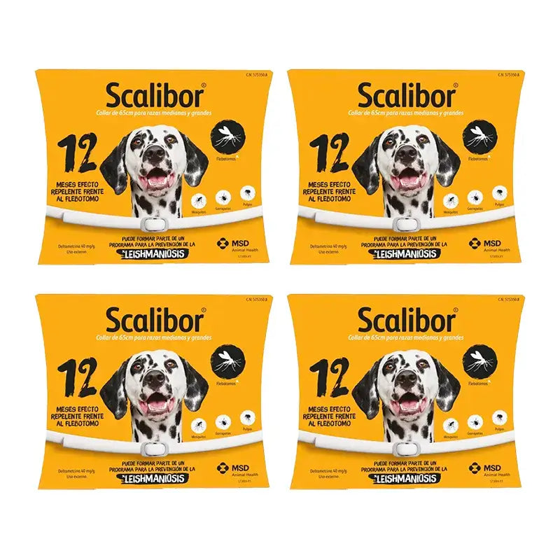 Coleira Anti-Parasita Scalibor para Cães 65 cm, Embalagem 4 unidades