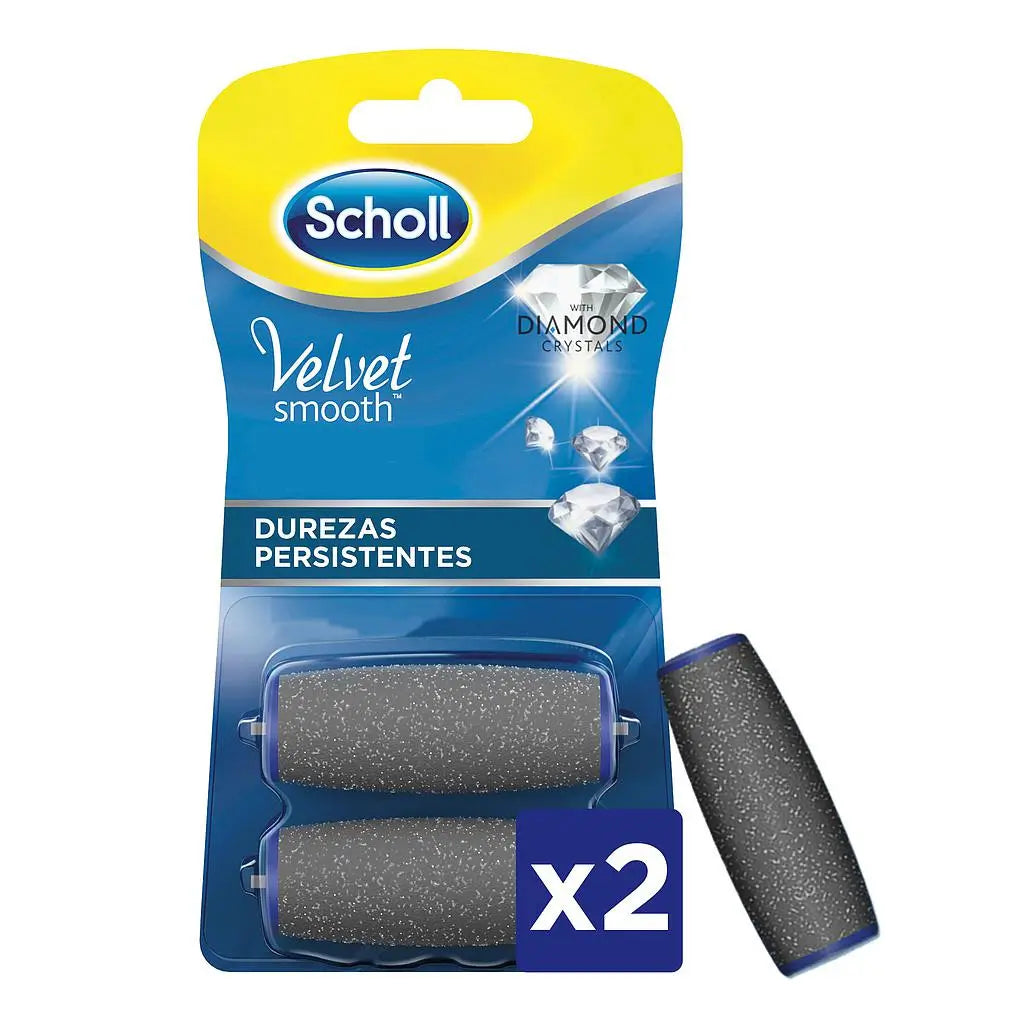 Scholl Velvet Smooth Stubborn Dureza Lisa Recargas de Ficheiro 2 Pcs.