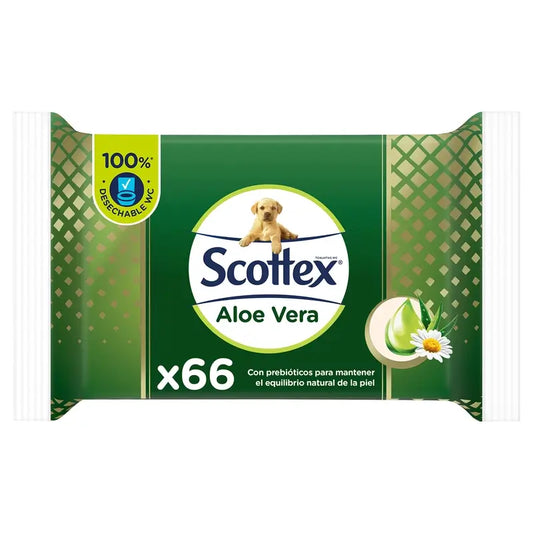 Papel higiénico húmido Scottex Aloe Vera , 66 unidades