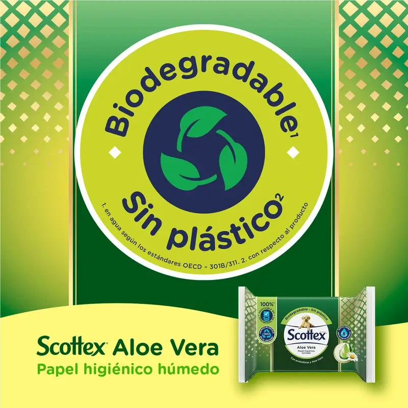 Papel higiénico húmido Scottex Aloe Vera , 66 unidades