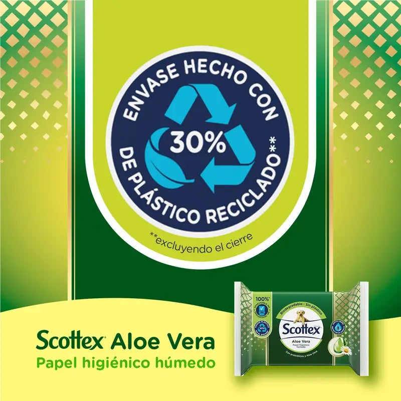 Papel higiénico húmido Scottex Aloe Vera , 66 unidades