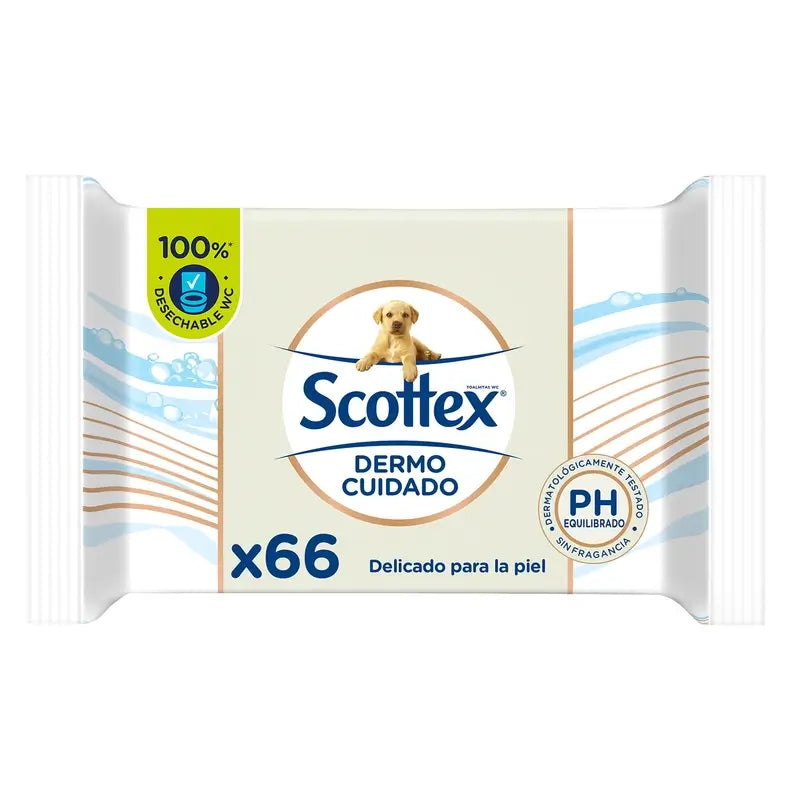 Scottex Dermo Care Papel higiénico húmido, 66 unid.