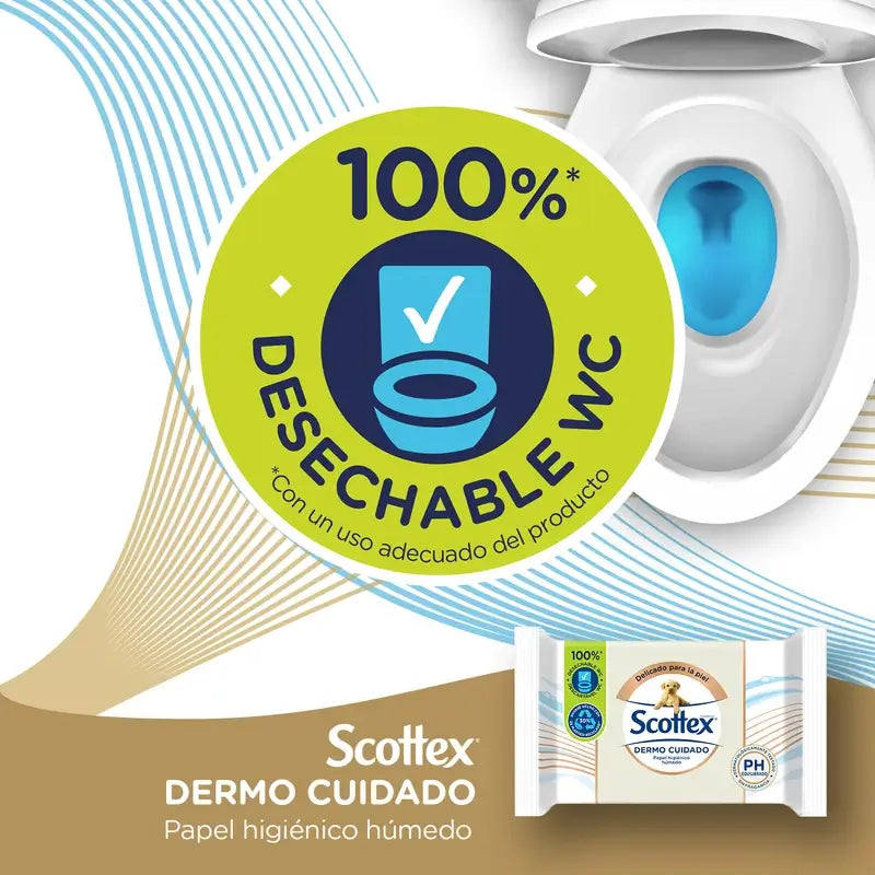 Scottex Dermo Care Papel higiénico húmido, 66 unid.