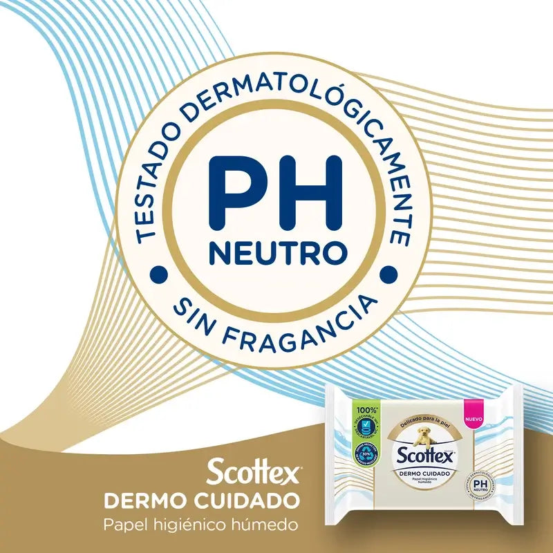Scottex Dermo Care Papel higiénico húmido, 66 unid.