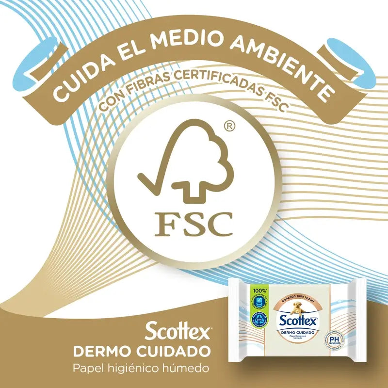 Scottex Dermo Care Papel higiénico húmido, 66 unid.