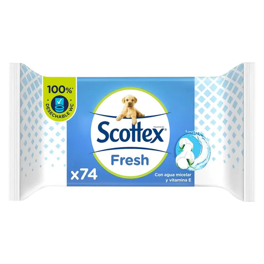 Scottex Fresh Wet Toilet Tissue , 74 unidades