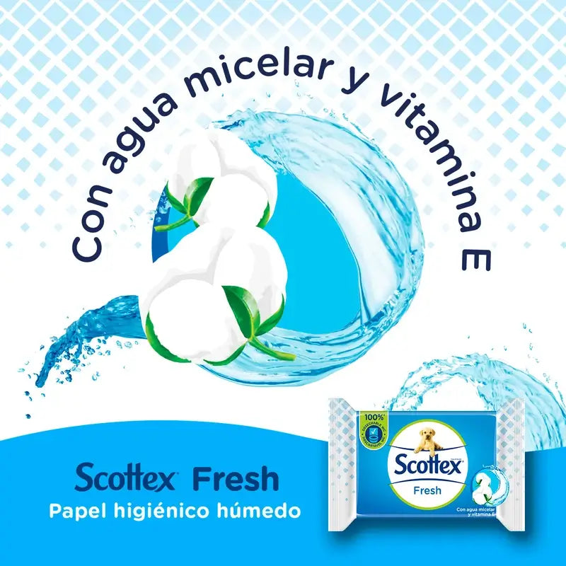 Scottex Fresh Wet Toilet Tissue , 74 unidades