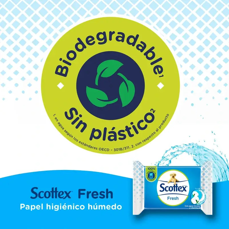 Scottex Fresh Wet Toilet Tissue , 74 unidades
