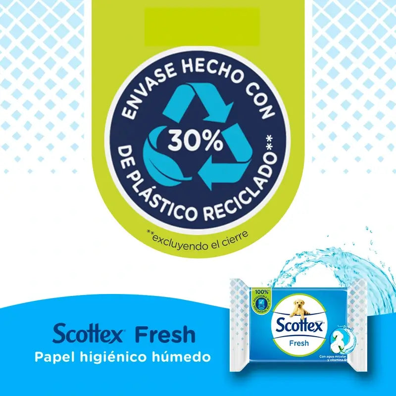 Scottex Fresh Wet Toilet Tissue , 74 unidades