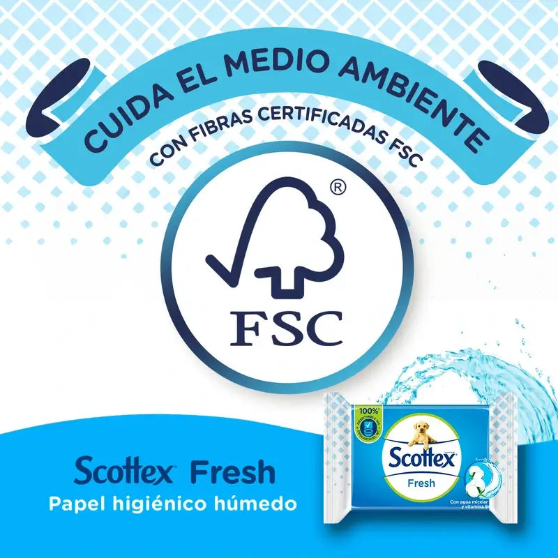 Scottex Fresh Wet Toilet Tissue , 74 unidades