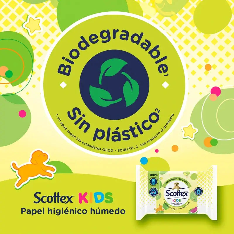Papel higiénico húmido Scottex Junior , 74 unidades