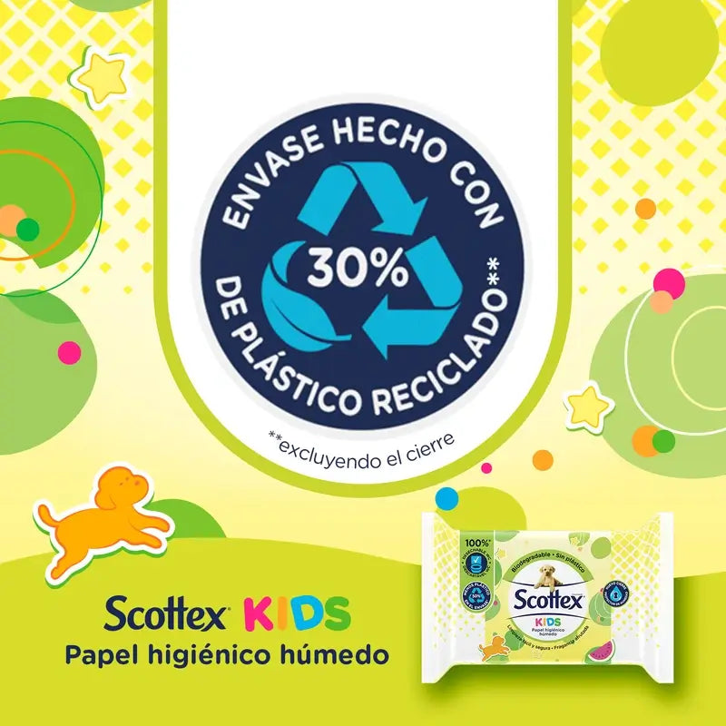 Papel higiénico húmido Scottex Junior , 74 unidades