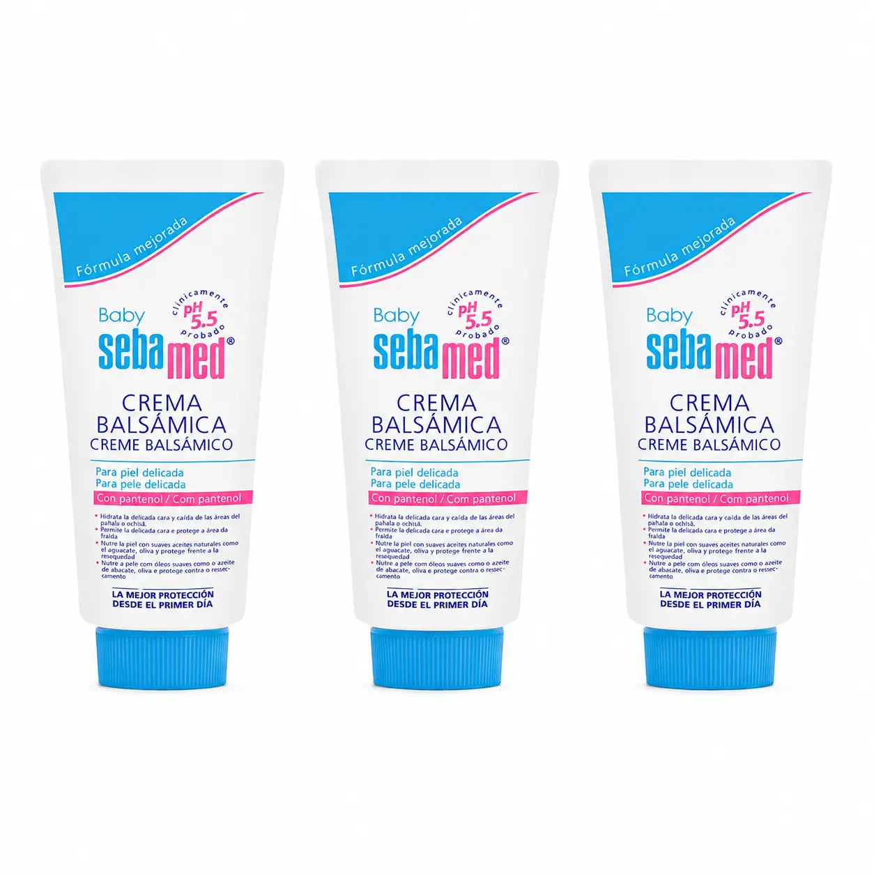 Creme calmante para bebés Sebamed 300 ml, embalagem de 3