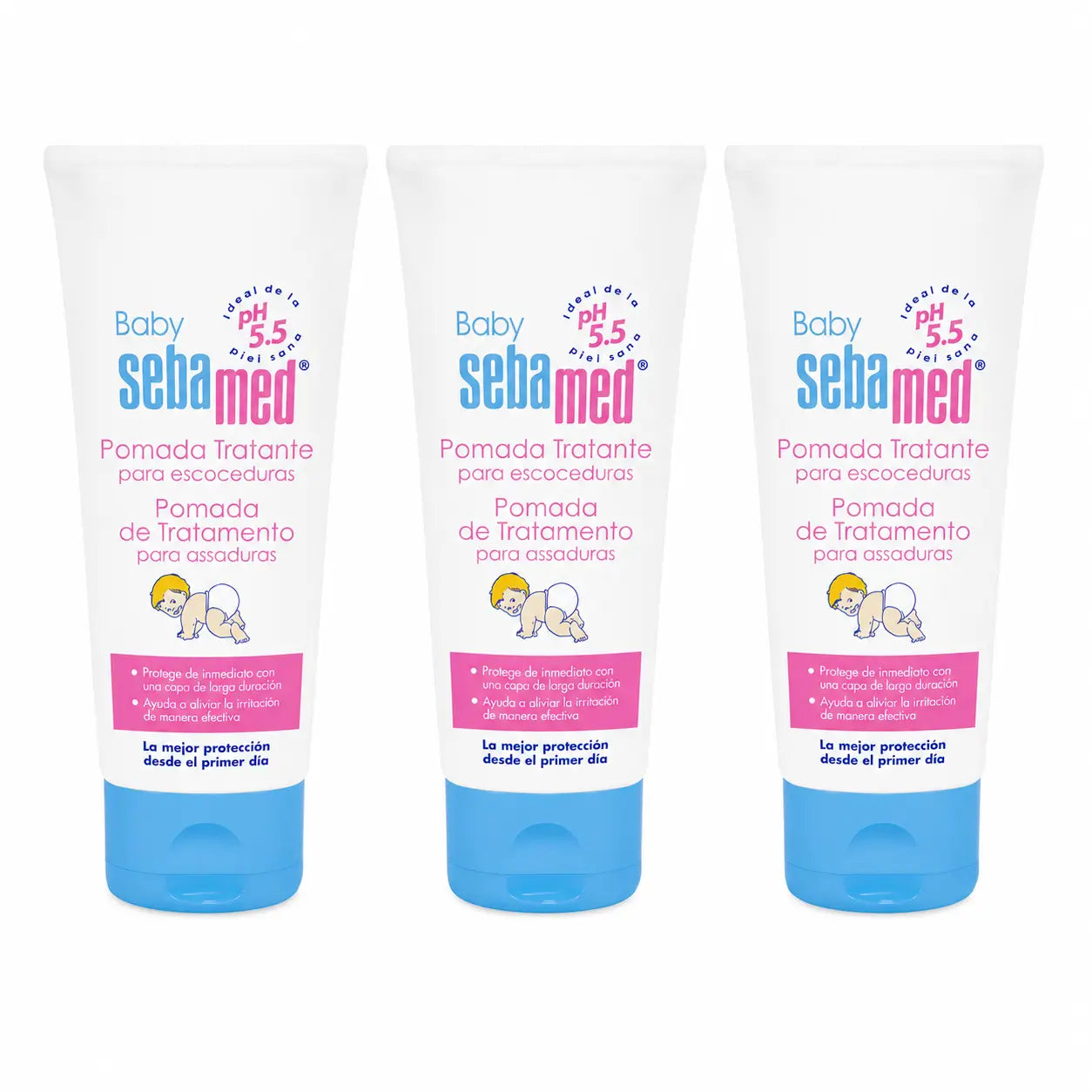 Pomada de Tratamento para Bebés Sebamed 100 Ml, embalagem de 3