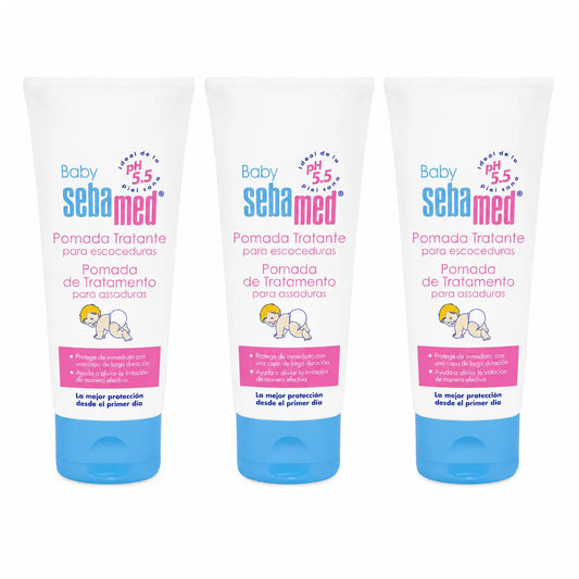 Pomada de Tratamento para Bebés Sebamed 100 Ml, embalagem de 3