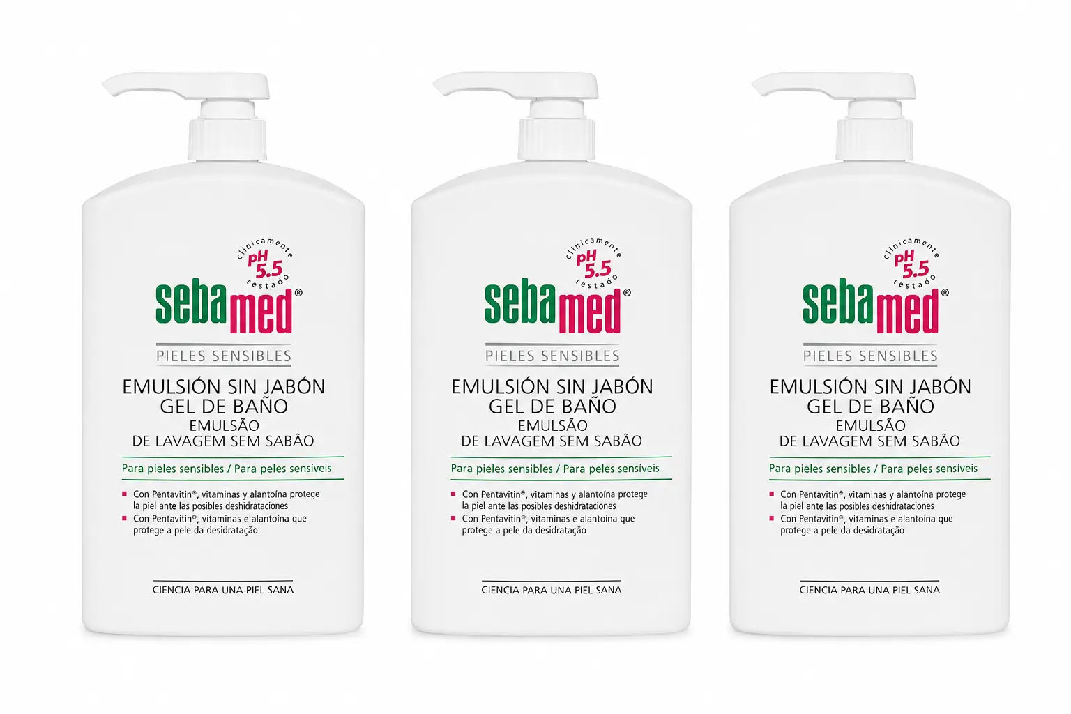 Gel de Banho Sebamed Emulsão Sem Sabão 1000 Ml, embalagem 3
