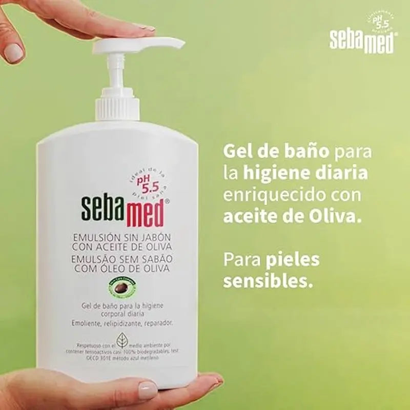 EMULSÃO DE GEL SEBAMED EMULSÃO SEM SABÃO COM AZEITE DE OLIVA 1000 ML