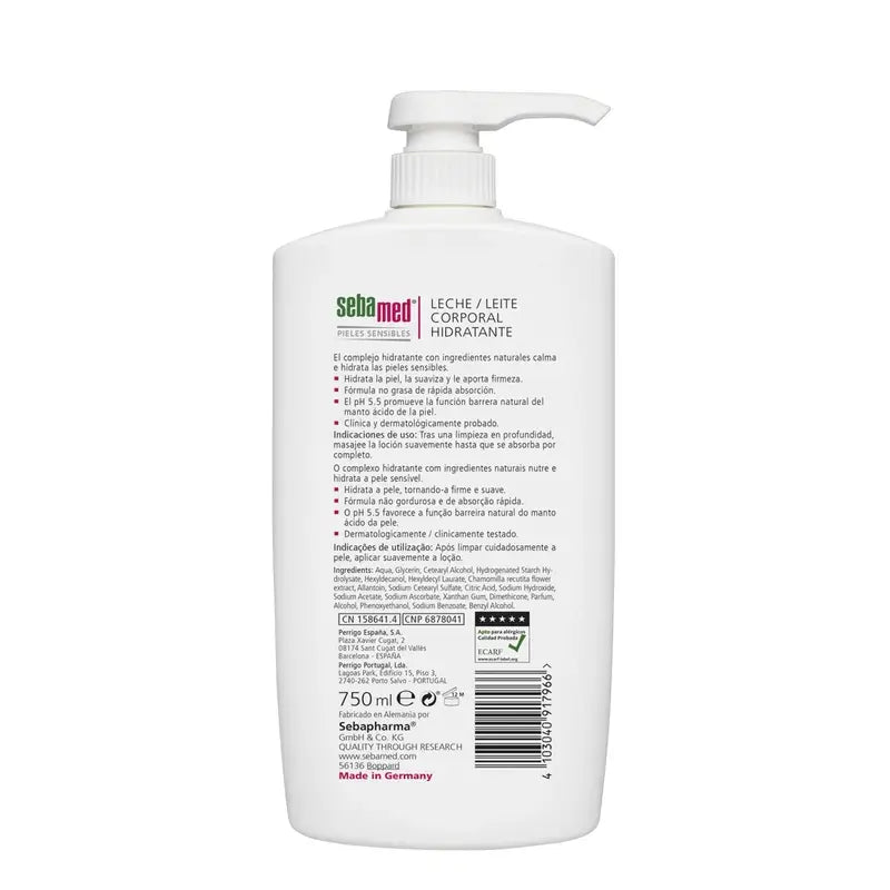 LEITE DE CORPO SEBAMED 750 ML.