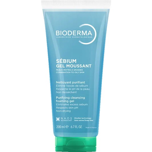 BIODERMA Sebium Gel de Limpeza Específico Moussant Sem Detergente, 200 ml