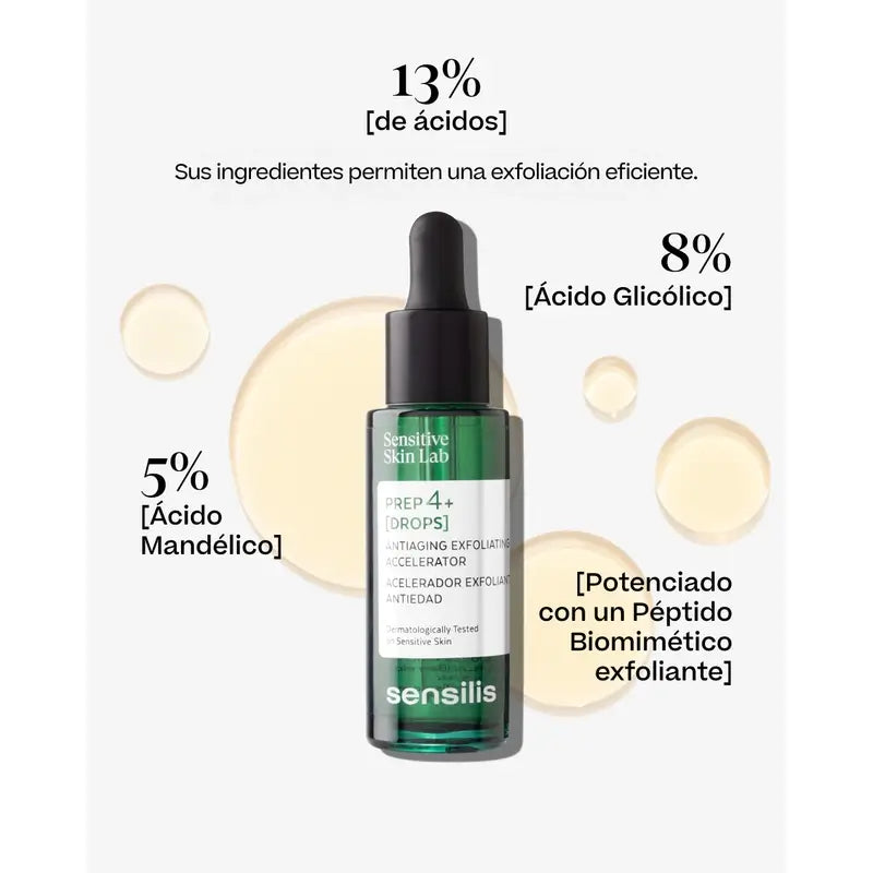 Sensilis Prep4+ Gotas Sérum Anti-Envelhecimento Esfoliante Acelerador 30 Ml