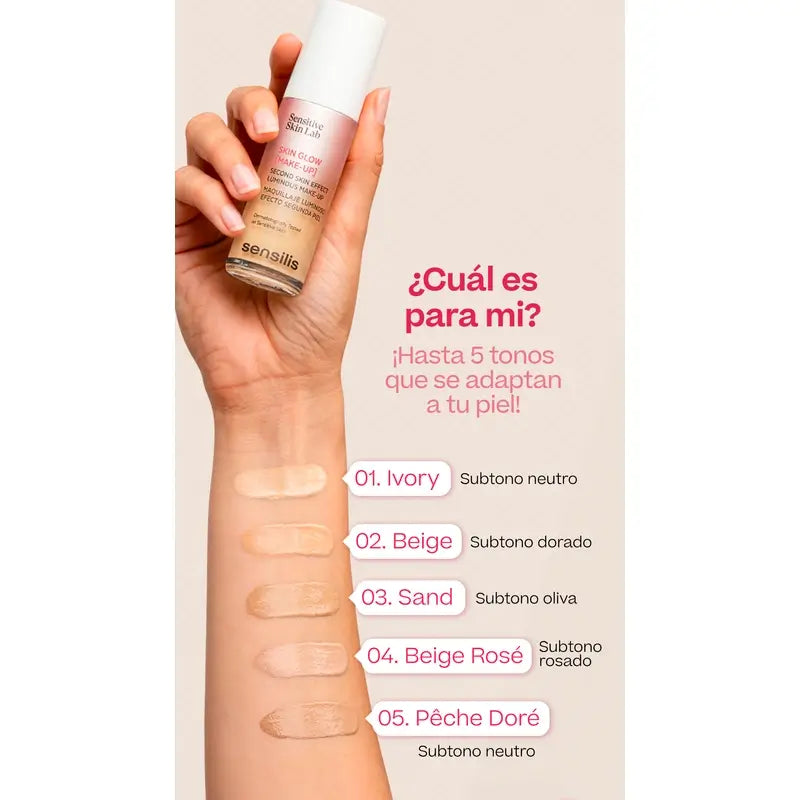 Sensilis Skin Glow Makeup Luminous Foundation - Beige Rosé 04, 30 ml