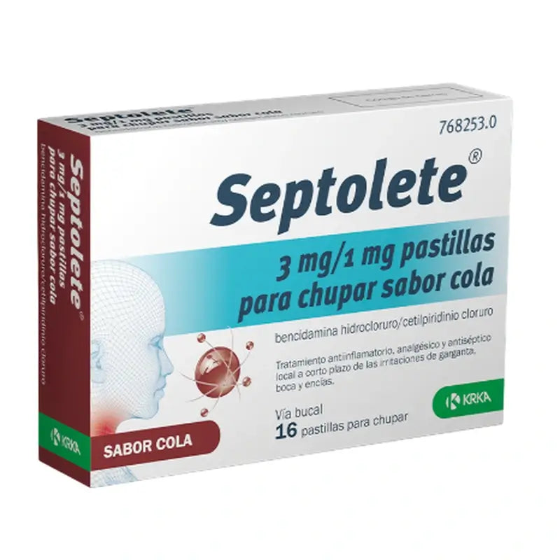 Septolete 3 Mg/1 Mg, 16 comprimidos