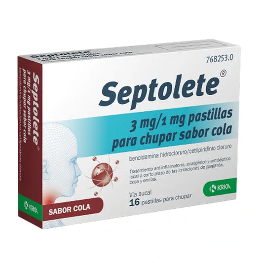 Septolete 3 Mg/1 Mg, 16 comprimidos