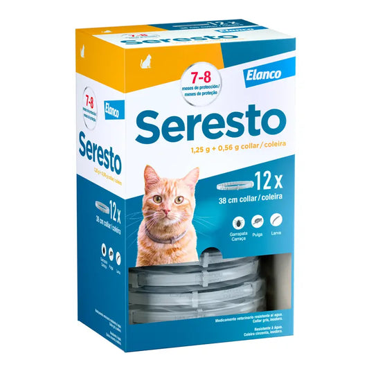 Seresto Cat Anti-Parasite Collars Embalagem clínica, 12 coleiras