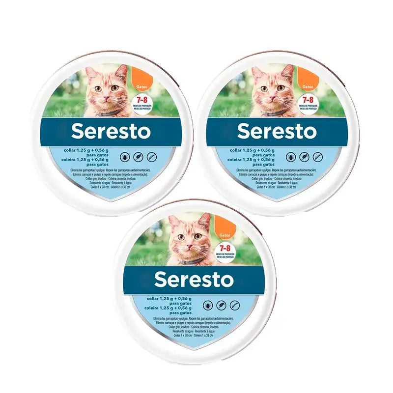 Pack Coleira Seresto para gatos 3 unidades