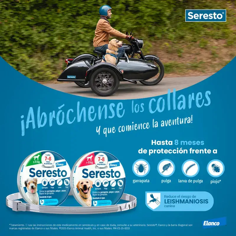 Coleira Seresto +8Kg Grande Pack 2 unidades