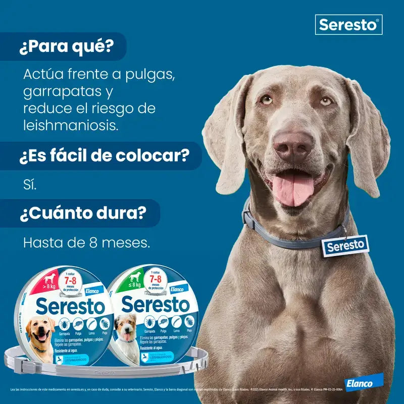Coleira Seresto +8Kg Grande Pack 2 unidades