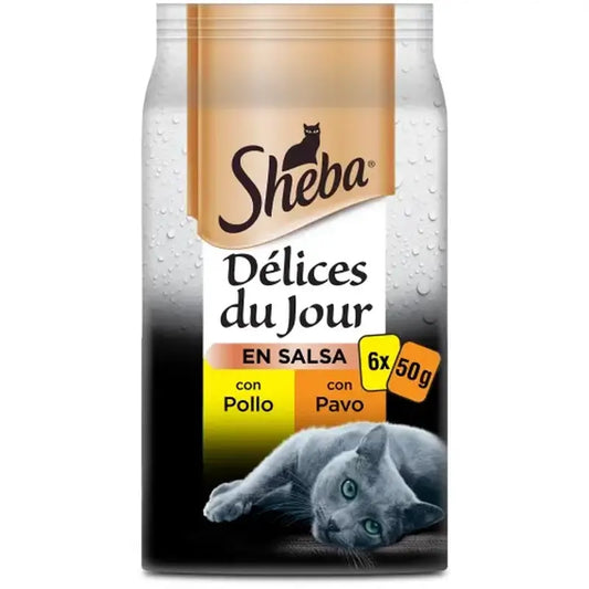 Sheba Delices Du Jour Aves de capoeira para gatos 12X6X50Gr