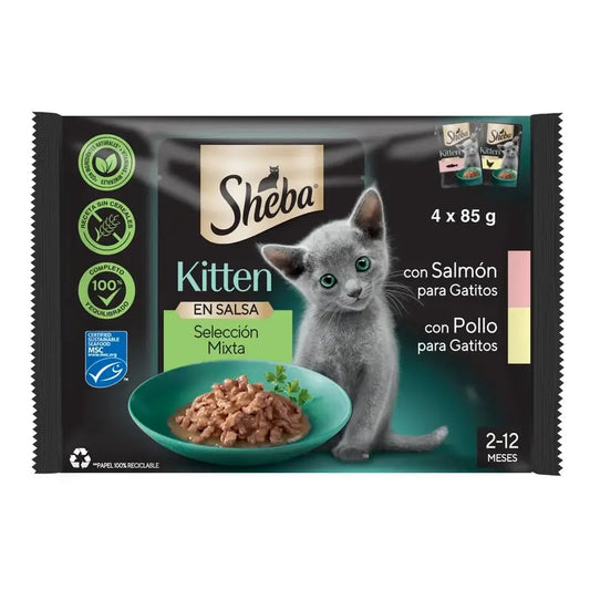 Sheba Kitten Pouch Mix Para Gatos 13X4X85Gr