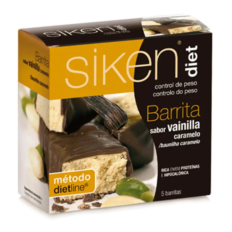 SILKEN DIET Barrita sabor Vainilla y Caramelo 5 unidades