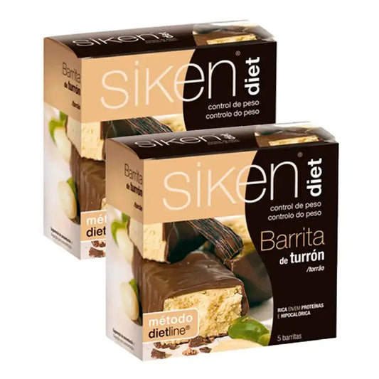 Siken Diet Barrita Turrón, Embalagem 2 x 5 unidades
