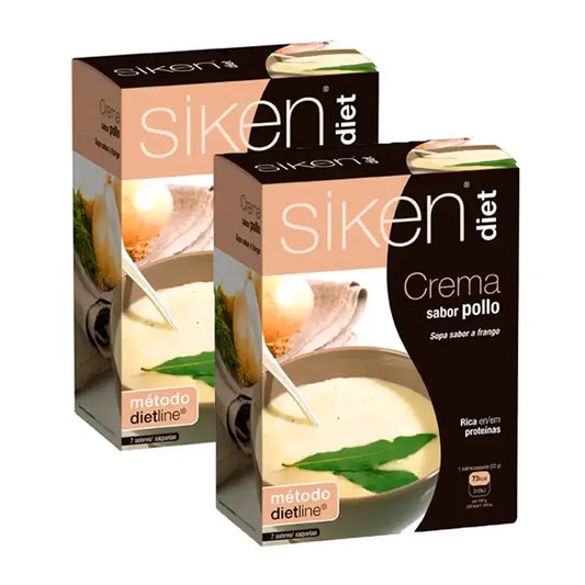 Siken Diet Creme Galinha, embalagem de 2 x 7 saquetas