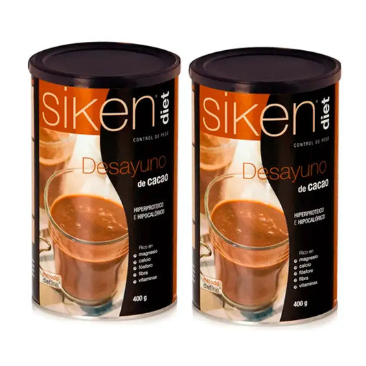 Siken Diet Breakfast Cocoa, embalagem de 2 x 400 gramas