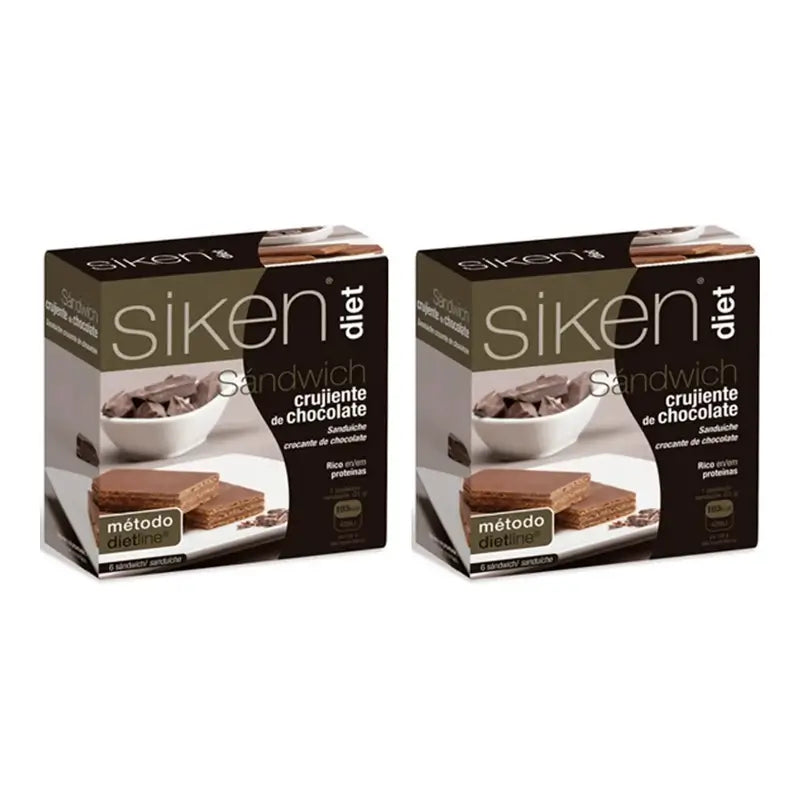 Sanduíche de chocolate Siken Diet, 2X6 unidades