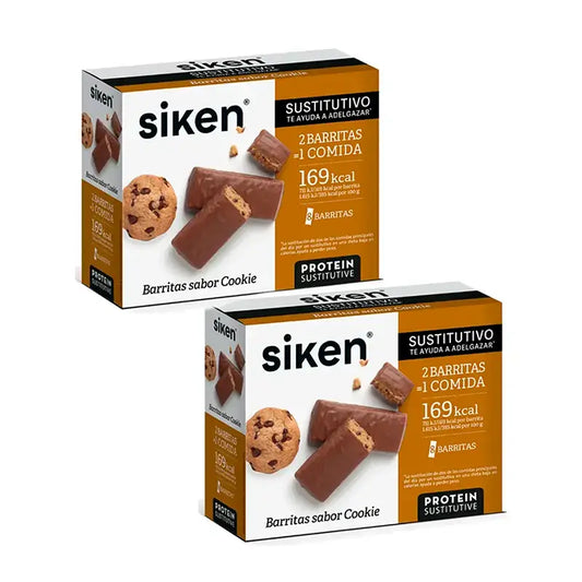 Barras de biscoito de substituição Siken, embalagem 2 x 8 unidades