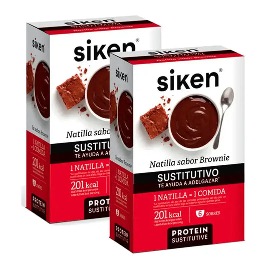 Siken Brownie Substituto do Creme de Leite, Embalagem 2 x 6 saquetas