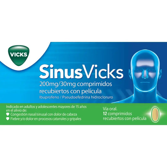 Sinusvicks 200 Mg/30 Mg, 12 comprimidos revestidos