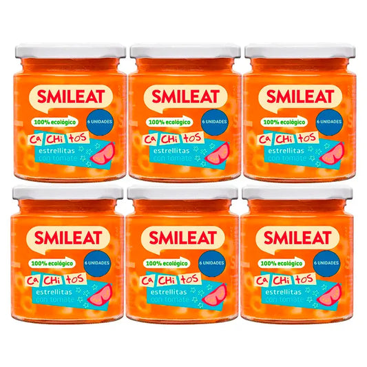 Smileat Frasco pequeno com pedaços de massa de tomate, embalagem 6 x 230 gr