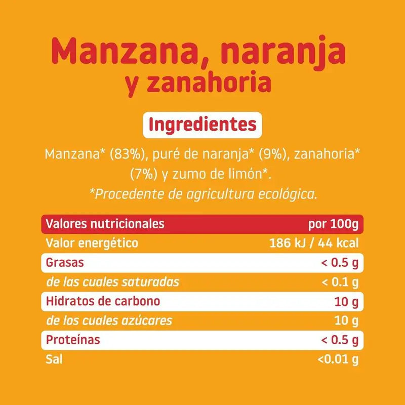 Smileat Maçã, Laranja e Cenoura Cubo Pequeno, 6x130 Gr