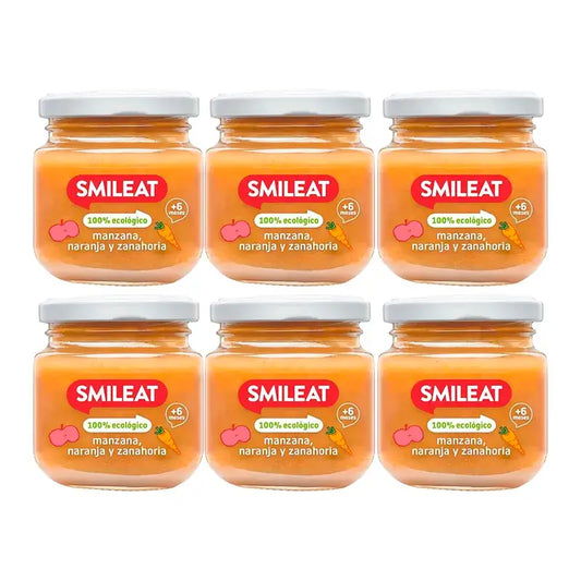 Smileat Maçã, Laranja e Cenoura Cubo Pequeno, 6x130 Gr