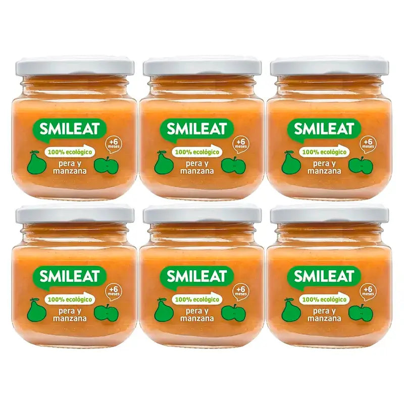 Frasco Smileat Pera e Maçã, 6x130 Gr