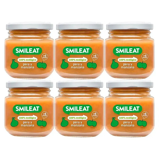 Frasco Smileat Pera e Maçã, 6x130 Gr