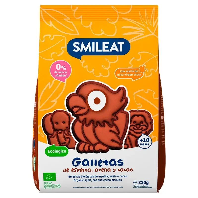 Biscoito ecológico de cacau Smileat , 220 gr