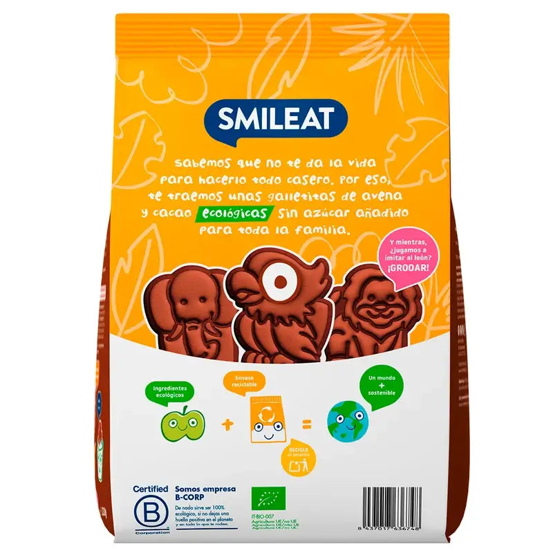 Biscoito ecológico de cacau Smileat , 220 gr